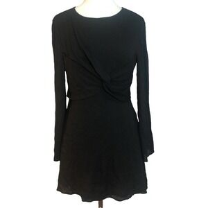 Entro NWT Black Textured Wrap Front LBD Dress Size Medium